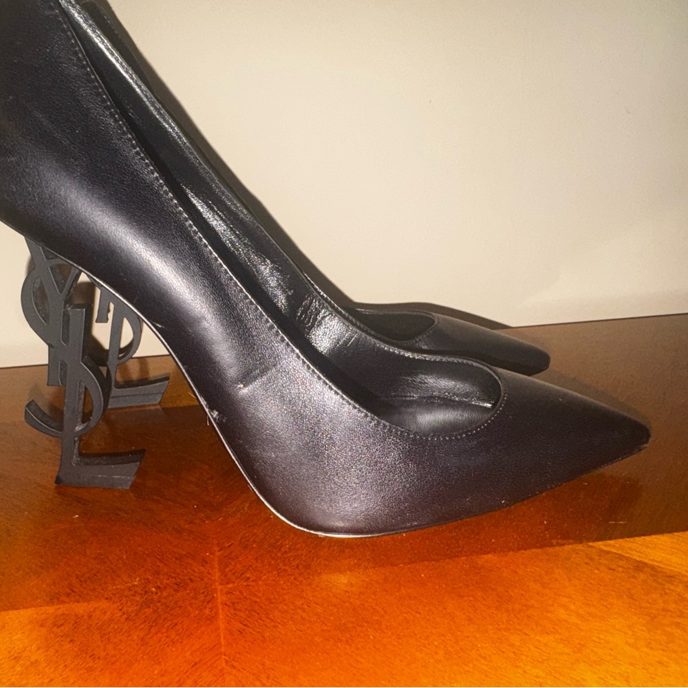 NEW! SAINT LAURENT Patent Leather Opyum Pumps 110–BLACK EUR Size 39 - Picture 2 of 7